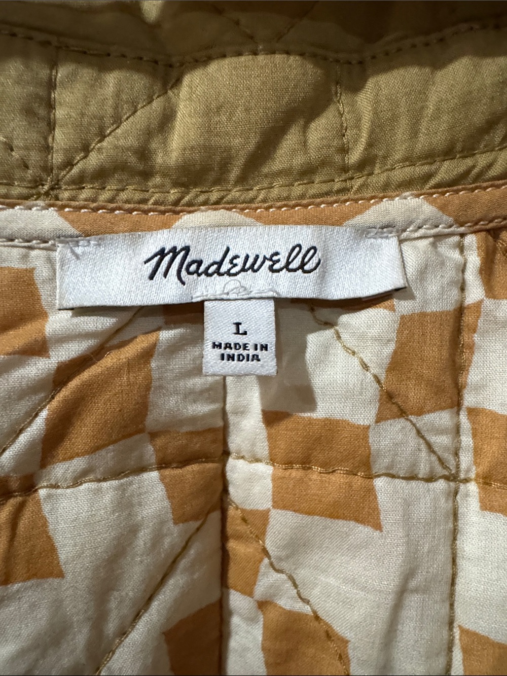 Madewell Quilted Mustard Green Lightweight Jacket - Picture 4 of 8